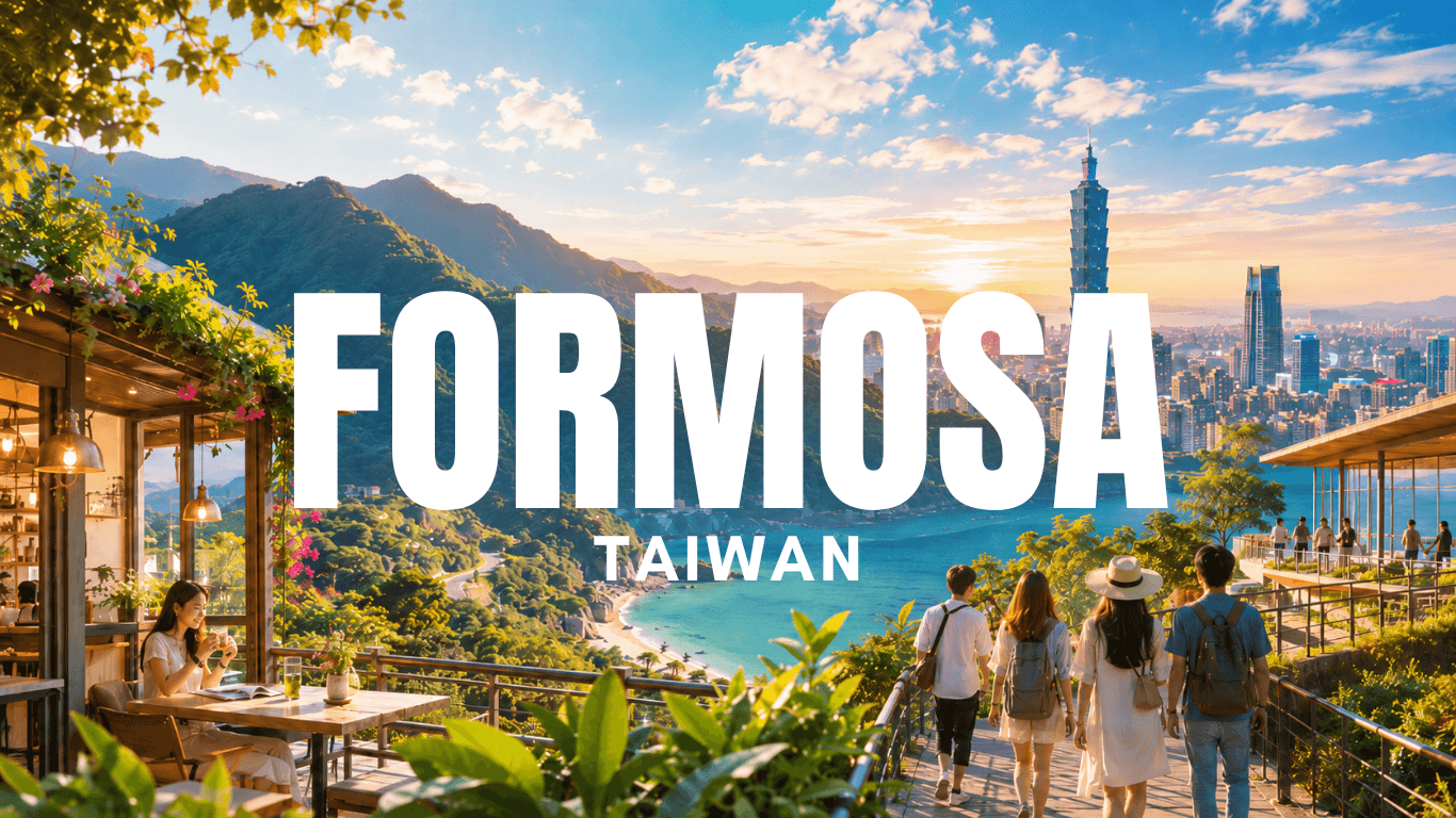 台灣探索風格主視覺，呈現 Formosa 的自然、城市與旅遊氛圍