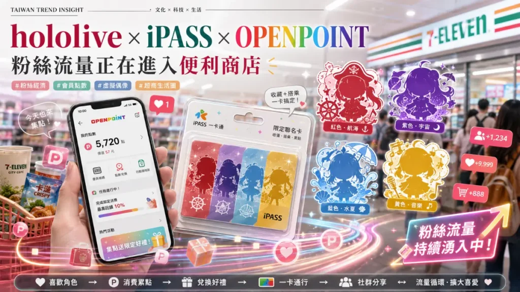 hololive × iPASS × 7-ELEVEN OPENPOINT：當 VTuber 聯名變成便利商店的 fandom traffic